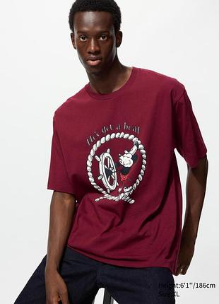 Футболка uniqlo с принтом mickey mouse