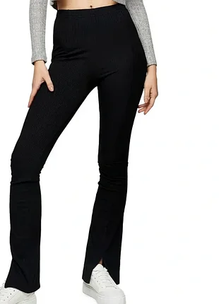Жіночі кльошні штани в рубчик  topshop