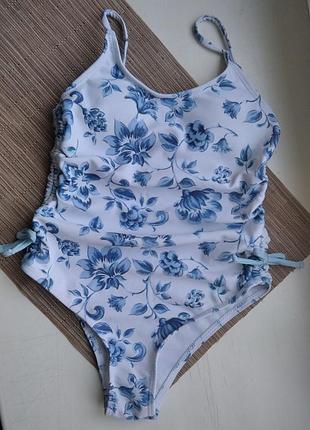 Shein купальник 7-8 лет 122-128 см квітковий принт