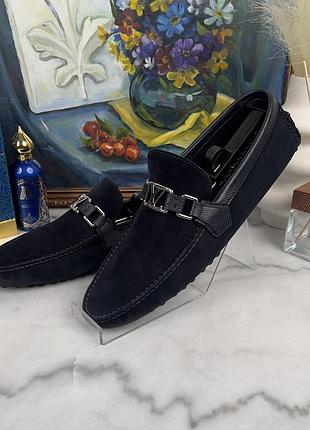 Louis vuitton hockenheim driving moccasin мужские туфли мокасины замша оригинал 43.5 eur