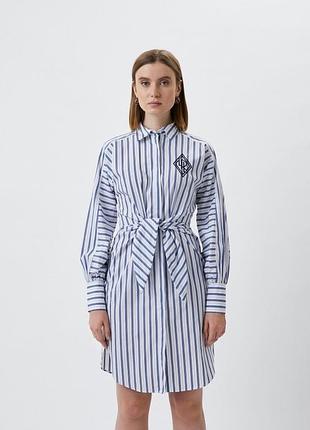 Ralph lauren плаття сукня платье рубашка в полоску с вышитым лого