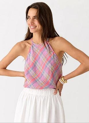 Топ льняной женский j.crew легкий и стильный льняная блуза m