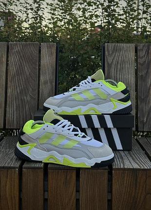 Кроссовки adidas niteball ll, серые / салатовые