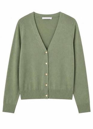💚 кардиган zara шавлієво-зеленого кольору на кнопках