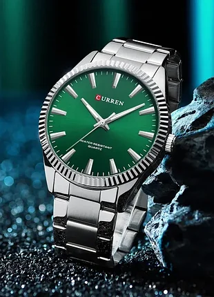 Чоловічий годинник curren 8425 silver-green