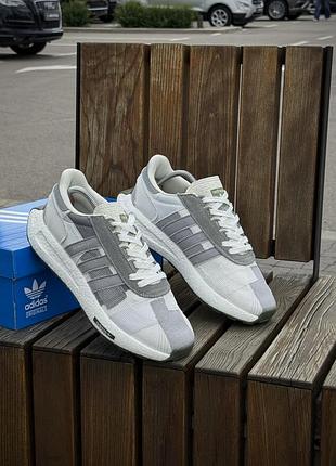 Кросівки adidas retropy e5, біло-сірі (літні)