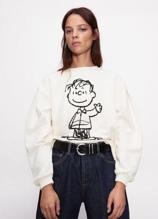 Стильний світшот з принтом snoopy zara.