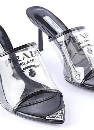 Шлопанці prada leather black