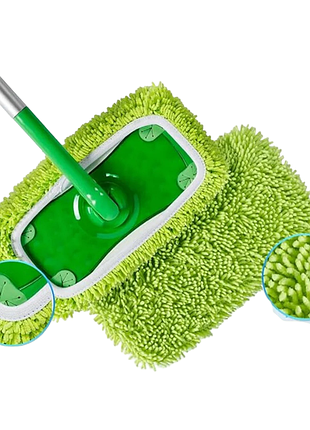 Насадка для швабры swiffer sweeper из микрофибры многоразовая для сухой и влажной уборки зеленая