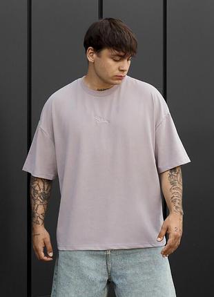 Мужская комфортная футболка staff logo light lavender oversize