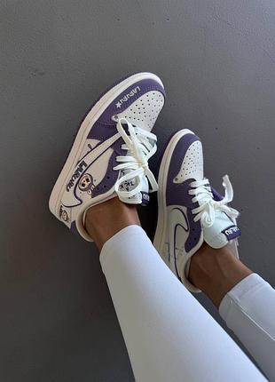 Жіночі кросівки air jordan 1 x travis scott x labubu purple