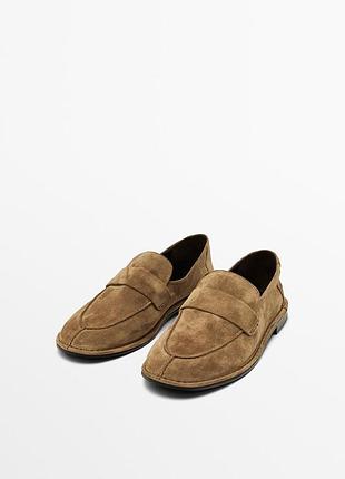 Мокасини лофери жіночі коричневий massimo dutti