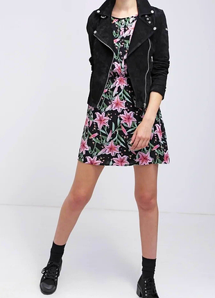 Натуральная вискоза 🌸 платье tom tailor denim 👗 летнее мини платье с цветами и кружевом 🌿 легкое платье сарафан на лето размер s m