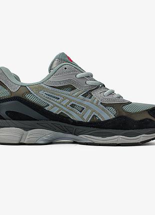 Сірі кросівки унісекс asics gel nyc grey gravel black х ассікс 42