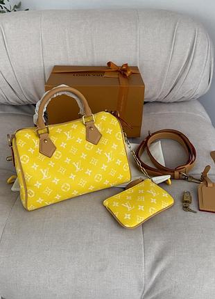 Шкіряна сумка speedy bandouliere 25см в канві монограм l
