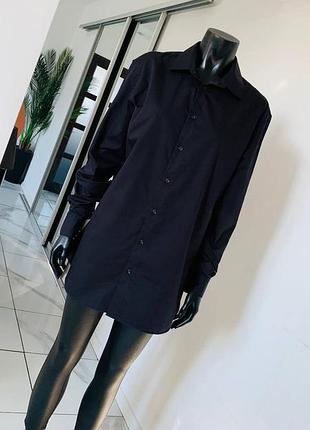 Черная мужская рубашка selected homme (slim fit, uk 17.5 / xl)