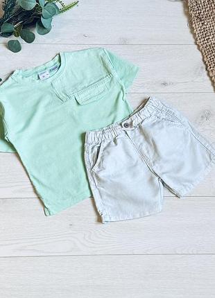 🌱набір zara на 3/4 р ціна -265 г футболка вільний крій д-43 см  шорти 50%льон д-28 см пояс -25 см утяжка