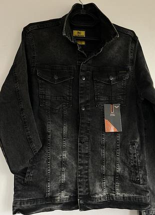 Джинсовка чоловіча від gastin denim у топовому вареному чорному кольорі (графіт)