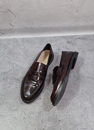 Лофери massimo dutti penny loafers шкіряні жіночі туфлі