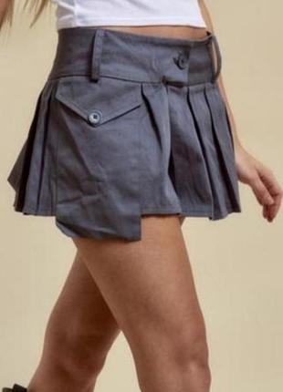 Спідниця сіра з карманом нова prettylittlething, розмір xs-s