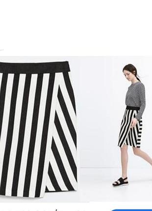Юбка карандаш до колена в полоску zara