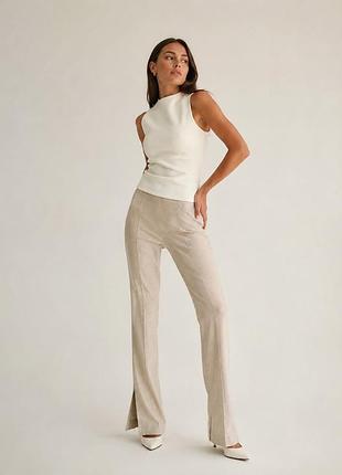 Актуальні трендові брюки штани zara з розрізами у розмірі s з високою талією🔥🔥🔥