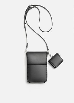Zara сумка однотонная с плечевым ремнем