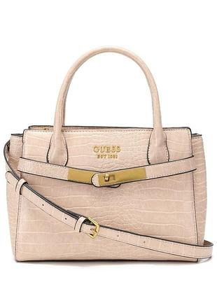 Женская сумка guess 121 бежевая рептилия