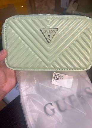 Жіноча сумка guess 915 крос-боді світло-зелена