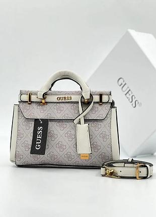 Жіноча сумка guess 088 з двома ручками блідо рожева