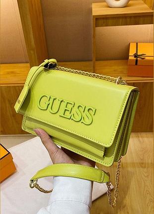 Женская сумка guess кросс-боди зеленая