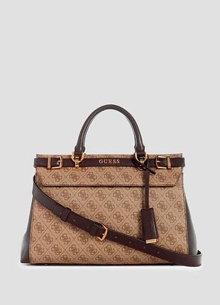 Женская сумка guess з двумя ручками бежевая