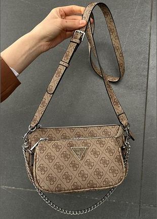 Жіноча сумка guess 136 крос-боді бежева