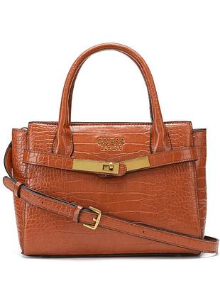 Женская сумка guess 121 коричневая рептилия