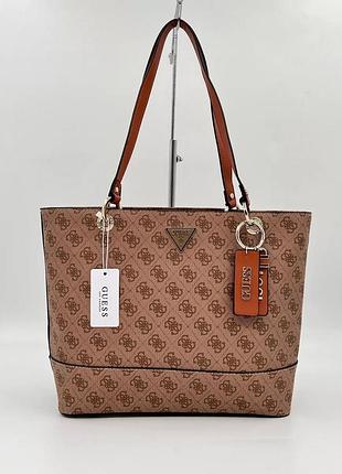 Жіноча сумка g004x guess шопер бежева