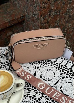Женская прямоугольная сумка guess 23705 кросс-боди розовая