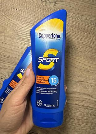 Солнцезащитный лосьон coppertone sport spf 15, 207 мл
