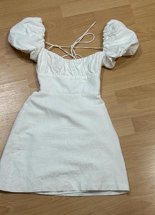 Сукня zara білого кольору з завʼязками на спині