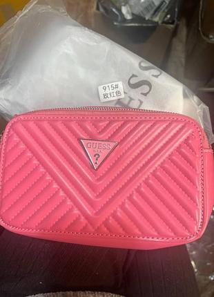 Жіноча сумка guess 915 крос-боді темно-рожева