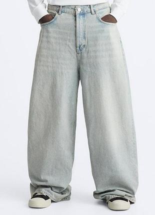 Zara new coll ultra baggy широкі сині джинси