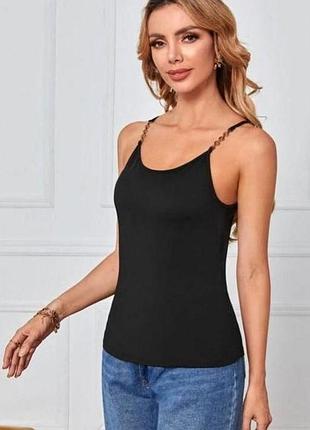 Из англии. shein. в наличии. майка из декорации колец на бретельках. shein