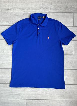 Брендова чоловіча футболка поло ральф лорен polo ralph lauren size xl хл розмір теніска сорочка майка джерсі синій колір оригінал