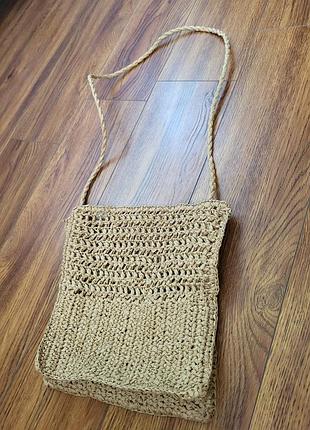 Сумка плетеная соломенная кроссбоди boho рафия летняя