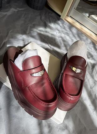 Бордові шльопанці сабо air jordan