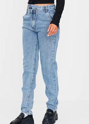 Новые женские джинсы prettylittlething mom jeans с асимметричным поясом, размер eur 34