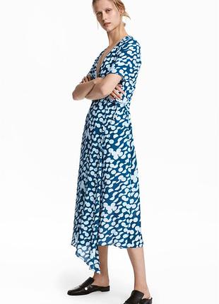 Платье h&amp;m на запах, вискоза + шелк, eur 44