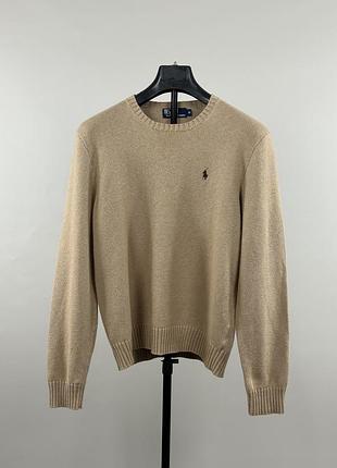 Чоловічий бавовняний светр polo ralph lauren щільно вʼязаний