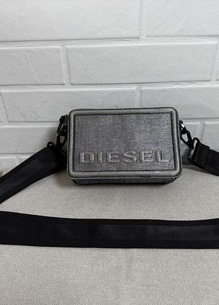 Diesel жіноча джинсова маленька сумка з широкими ремінцем