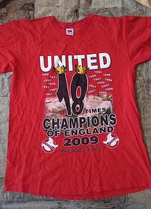 Футболка манчестер юннайд 18 чемпіонство, чемпіон англії 2009 manchester united червоні дияволи 18 champions of england футбольний клуб