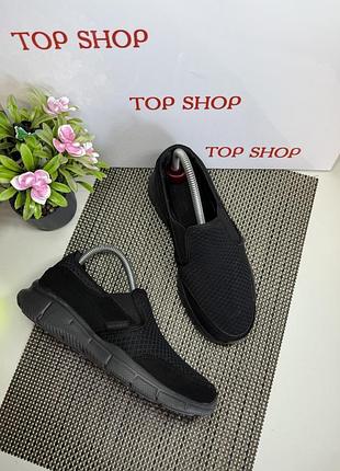Оригинальные спортивные слипоны кроссовки без шнурков skechers